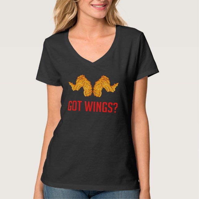 Fried Chicken Vinge Har Vingar T Shirt (Framsida)