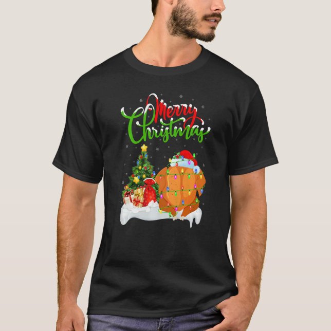 Fried Chicken  Xmas Decorations Fried Chicken Chri T Shirt (Framsida)