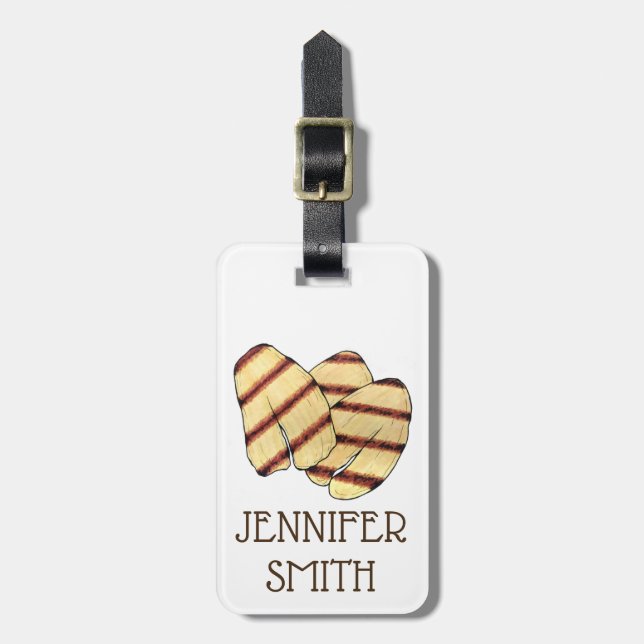 Fried Cypriot Halloumi Grilling Cheese Vegetarian Bagagebricka (Vertikal Framsida)