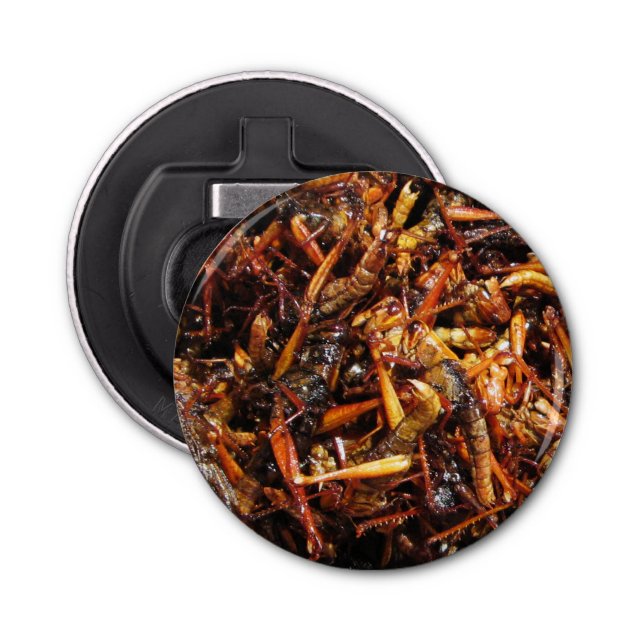 Fried Grashopper (Takkataen Thot), asiatisk mat Flasköppnare (Framsidan)