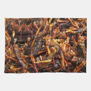 Fried Grashopper (Takkataen Thot), asiatisk mat Kökshandduk