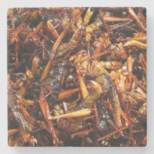 Fried Grashopper (Takkataen Thot), asiatisk mat Underlägg Sten