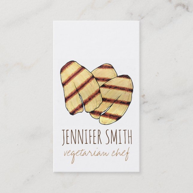 Fried Halloumi Grilling Cheese Vegetarian Chef Visitkort (Framsida)