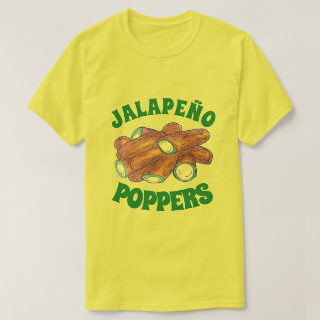 Fried Jalapeño Poppers Grönt Hett Jalapeno Pepper T Shirt (Design framsida)