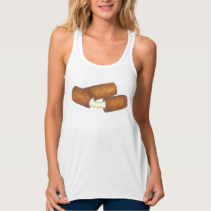 Fried Mozzarella Cheese Sticks Junk Food Foodie Linne Med Racerback