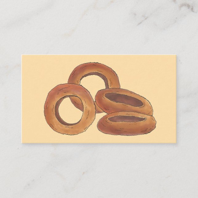 Fried Onion Ringar Fast Food Chef Caterer Cook Visitkort (Framsida)