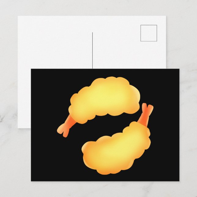 Fried räka vykort (Fram/baksida)