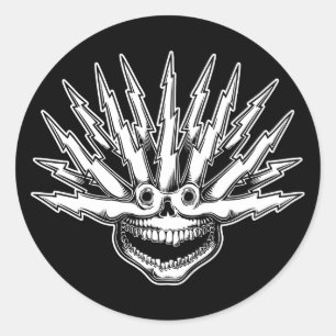 Fried Skull II Runt Klistermärke