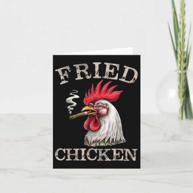 Fried Smoking Chicken Graphic Ogräs Manar Women Kort (Framsida)