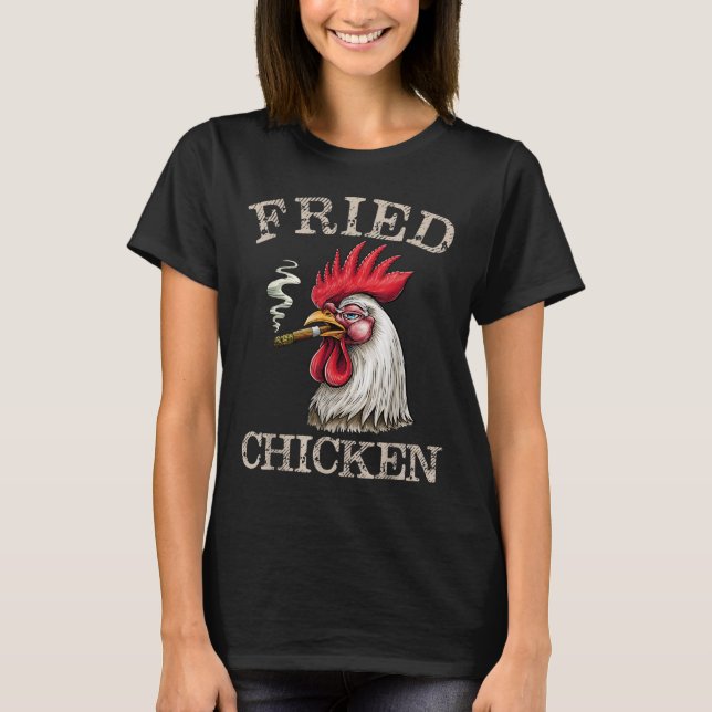 Fried Smoking Chicken Graphic Ogräs Manar Women T Shirt (Framsida)