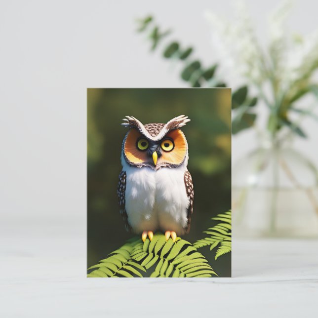"Frieda the Screech Uggla: A Nocvalal Beauty" Vykort (Stående Fram)