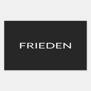 Frieden svartvit tysk fred, modern rektangulärt klistermärke