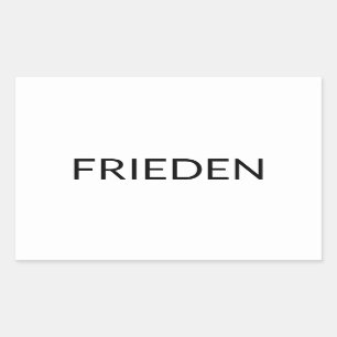 Frieden White Black German peace modern Rektangulärt Klistermärke