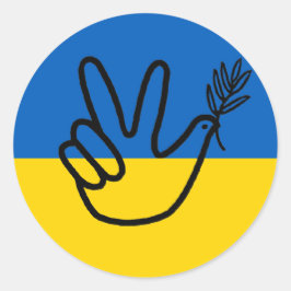 Friedenstaube auf der ukrainischen Flagge Runt Klistermärke