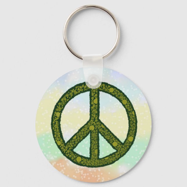 Friedenszeichen grün nyckelring (Framsida)