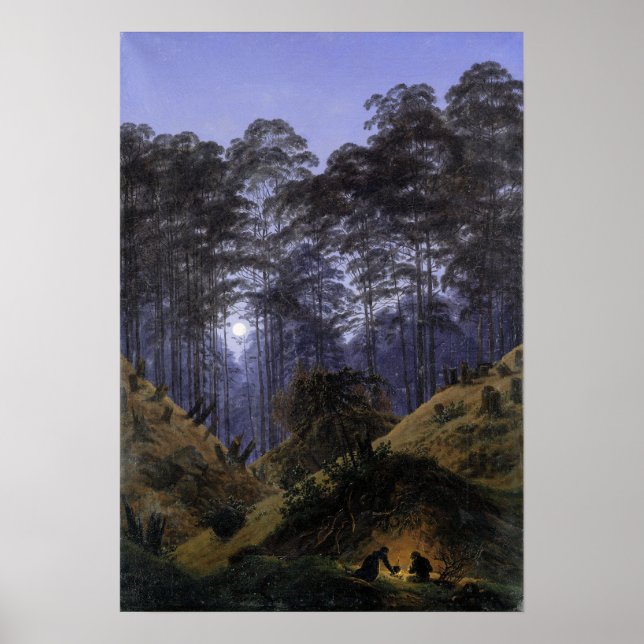 Friedrich - Forest Insida av Moonlight Poster (Framsidan)