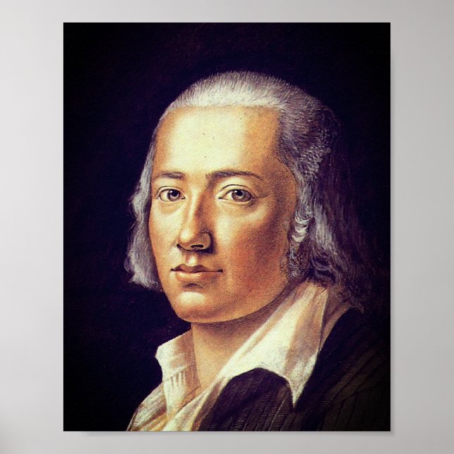Friedrich Hölderlin av Franz Carl Hiemer, 1792 Poster (Framsidan)