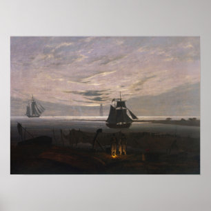 Friedrich - kväll på Ostseestrand Poster