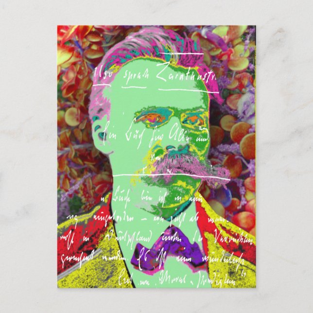 Friedrich Nietzche German Philosopher Existential Vykort (Framsida)