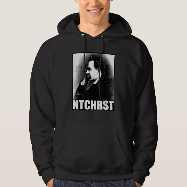 Friedrich Nietzsche Antichrist Ntchrst Funny Meme Hoodie (Framsida)