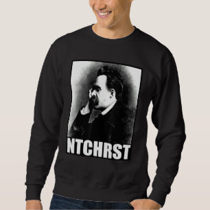 Friedrich Nietzsche Antichrist Ntchrst Funny Meme Lång Ärmad Tröja