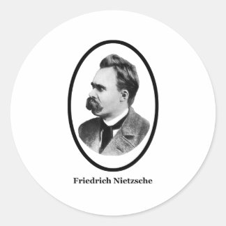 Friedrich Nietzsche Black MUSEUM Zazzle-gåvor Runt Klistermärke