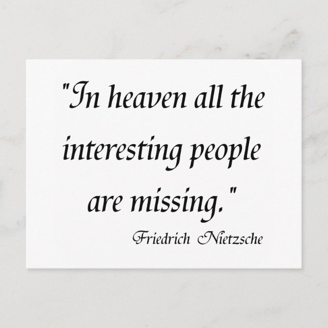 Friedrich Nietzsche citerar på T-shirts! Vykort (Framsida)