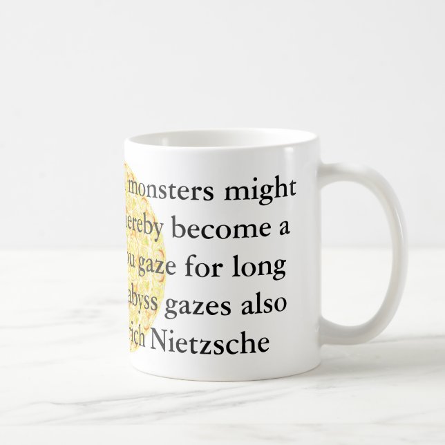 Friedrich Nietzsche - djupsinnig quotation Kaffemugg (Höger)