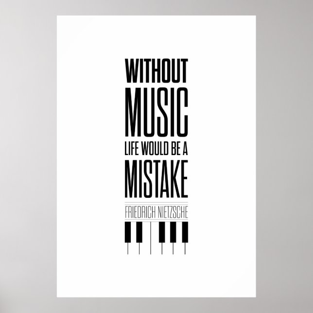 Friedrich Nietzsche Music Quote Poster (Framsidan)