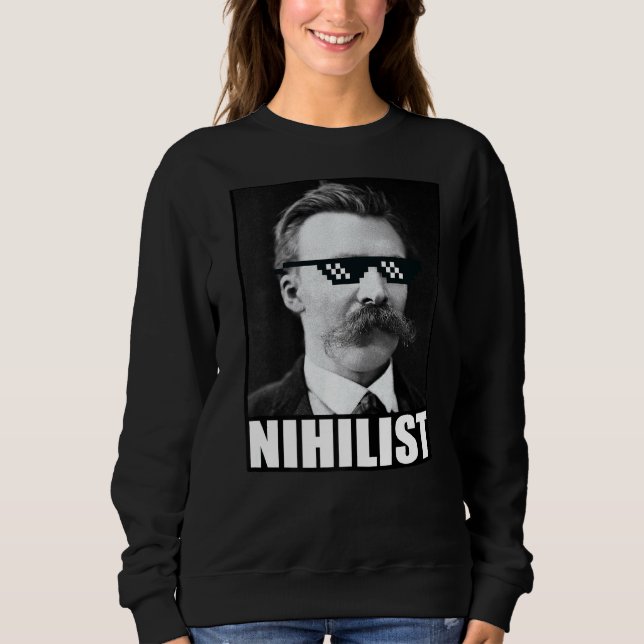 Friedrich Nietzsche Nihilist Philosophy Gud är dea T Shirt (Framsida)