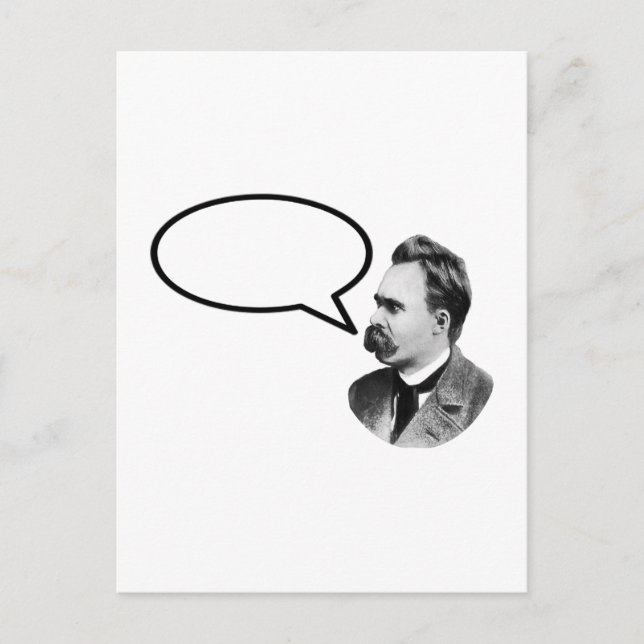 Friedrich Nietzsche Ord Bubble Black MUSEUM Za Vykort (Framsida)