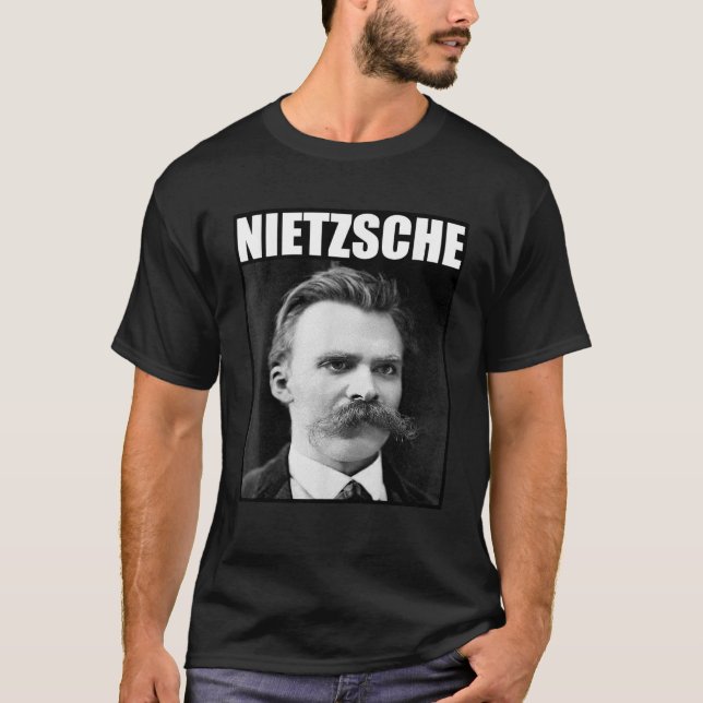 Friedrich Nietzsche Philosopher Porträtt T Shirt (Framsida)