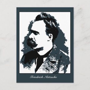 Friedrich Nietzsche porträtt vektor ritning Vykort