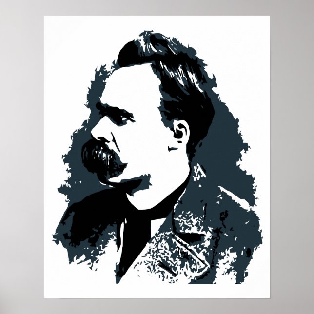 Friedrich Nietzsche porträtt vektor teckning Poster (Framsidan)