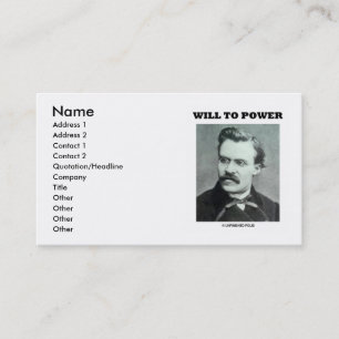 Friedrich Nietzsche som ska för att driva Visitkort