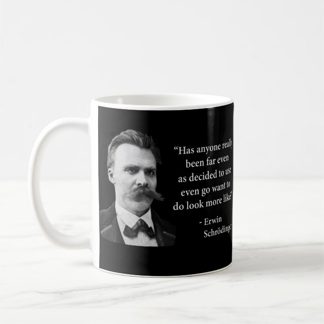 Friedrich Nietzsche trollcitationstecken Kaffemugg (Vänster)
