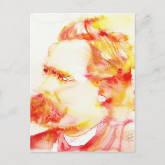 friedrich nietzsche - vattenfärgen porträtt.3 vykort