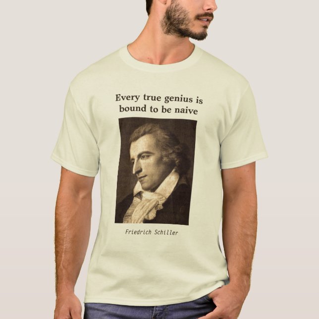 Friedrich Schiller - lättroget snille - T-tröja Tee Shirt (Framsida)