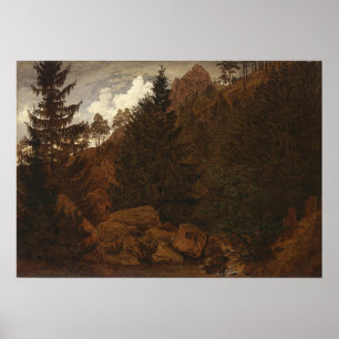 Friedrich - Sten-delen i Harz-bergen Poster