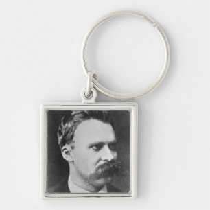 Friedrich Wilhelm Nietzsche (1844-1900) 1873 (b/w Fyrkantig Silverfärgad Nyckelring