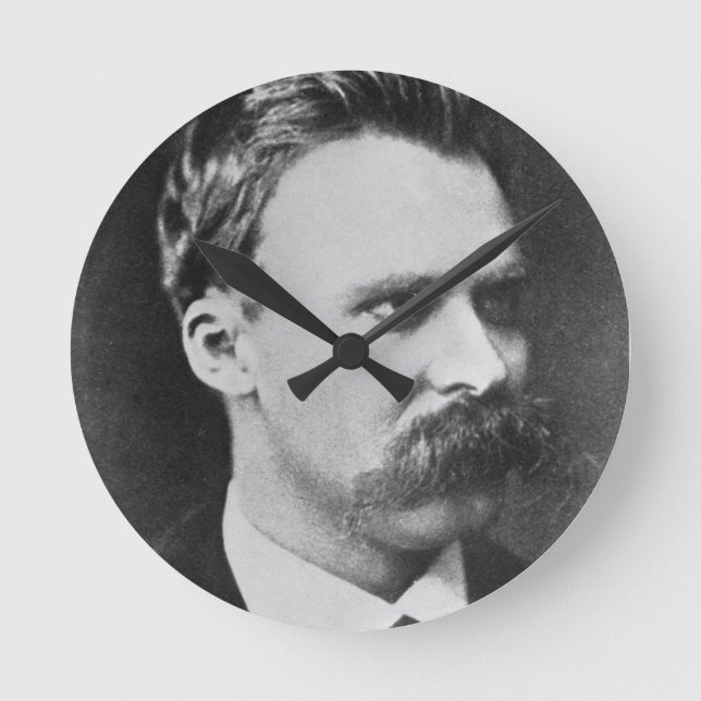 Friedrich Wilhelm Nietzsche (1844-1900) 1873 (b/w Rund Klocka (Framsida)