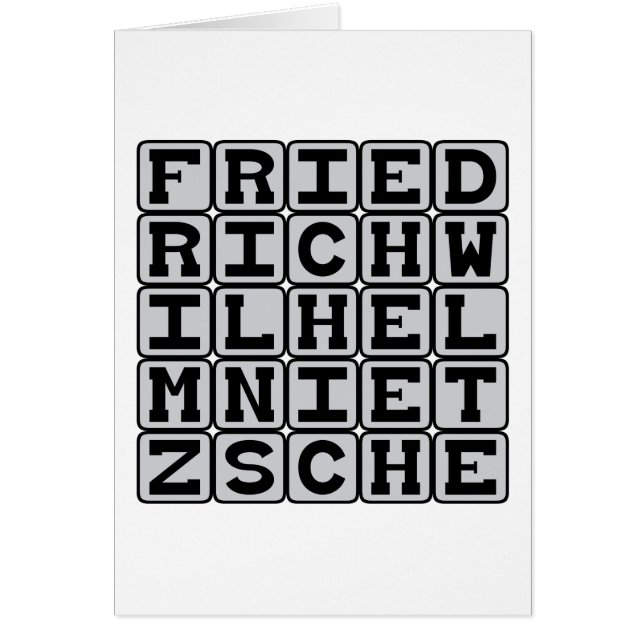 Friedrich Wilhelm Nietzsche, existentialist Hälsningskort (Framsidan)