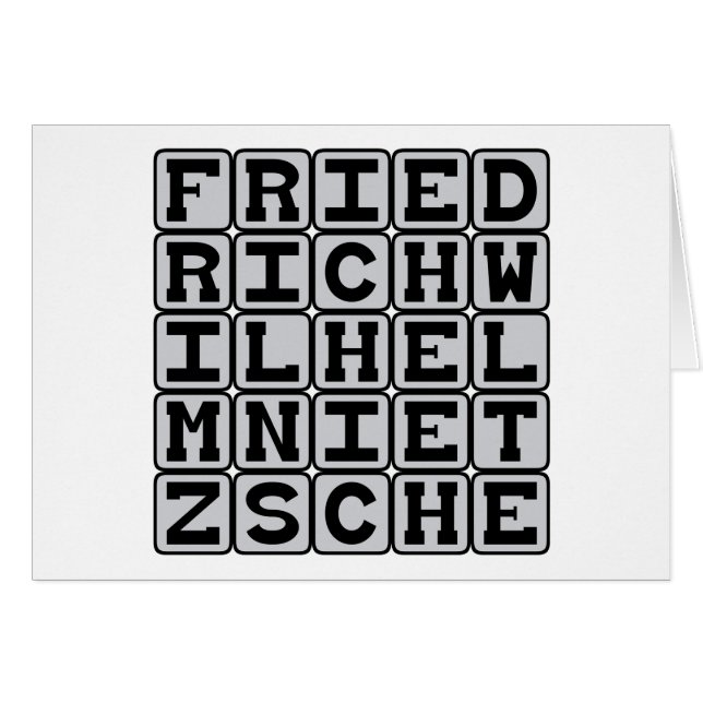 Friedrich Wilhelm Nietzsche, existentialist Hälsningskort (Framsidan Horizontal)
