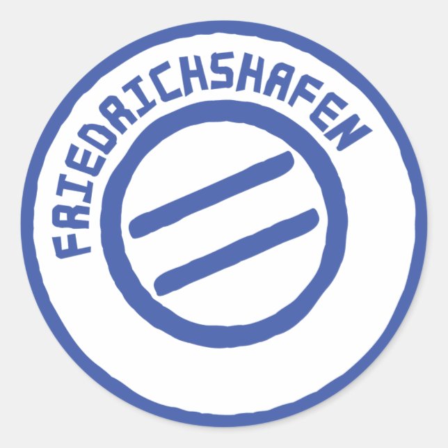 Friedrichshafen post stempel frimärke runt klistermärke (Framsida)