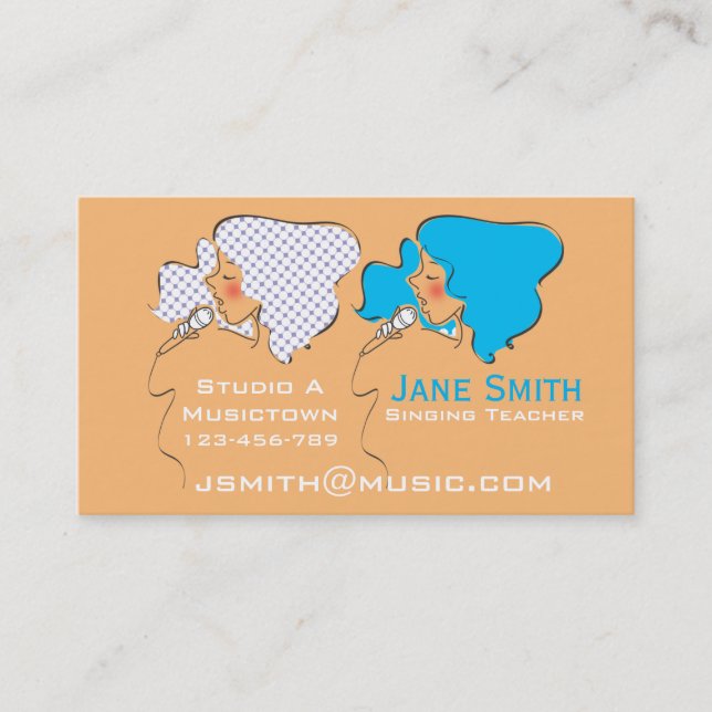 Frielance för sångtränare visitkort (Framsida)
