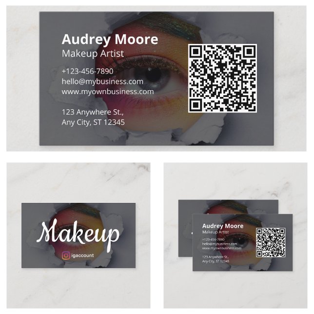 Frielance Makeup Artist Chic Design Visitkort (Freelance Makeup Artist Chic Design Business Card
)