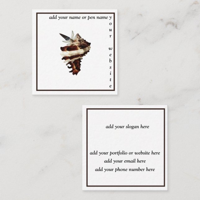 Frielansförfattare för bok med minimal estetisk es fyrkantigt visitkort (Fram/baksida)