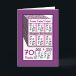 FRIEND - 70:e födelsedagen Lycklig - Rosa Heart Fl Kort<br><div class="desc">Det här kortet med sina rosa hjärtblommor och massor av huggar och kyssar är ett glatt sätt att önska en speciell någon i grattis på födelsedagen. All text är anpassade, så att du kan byta ut "Goddottern" till hennes namn, byta år (och du behöver bara ändra det en gång, och...</div>