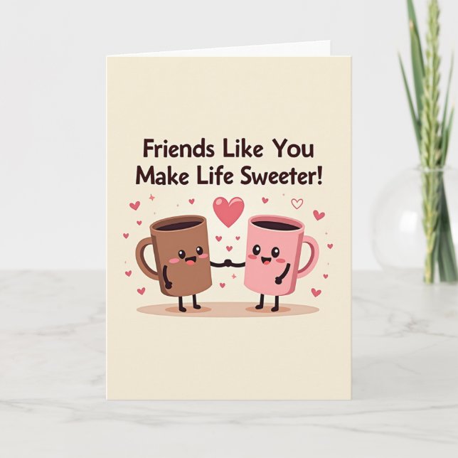 Friend Appreciation Mugs Card Kort (Framsida)