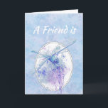 Friend Birthday Blue Dragonfly Watercolor Art Kort<br><div class="desc">En vän är en av de speciella människor du träffar på det sätt som hjälper dig att uppskatta resan. Vackblå och mauve drakefärg för någon som kärlek drakar,  trädgårdar och dammar</div>